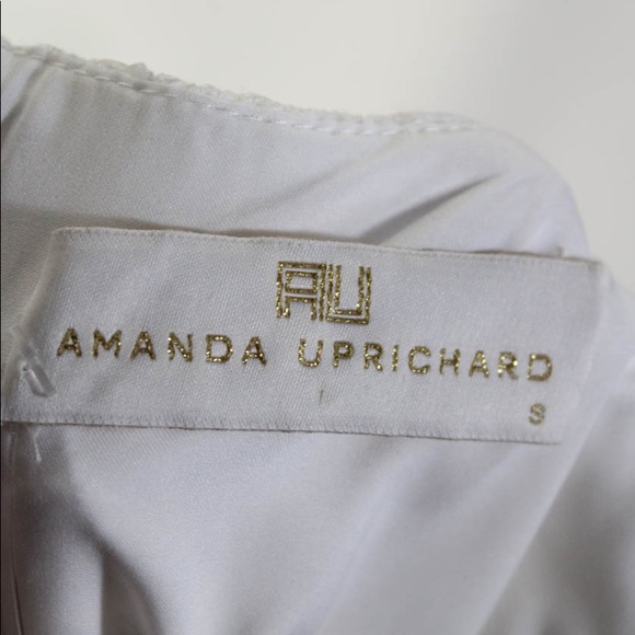 Amanda Uprichard Womens Round Neck Laser Cut Sheath Dress White Small - Picture 10 of 13